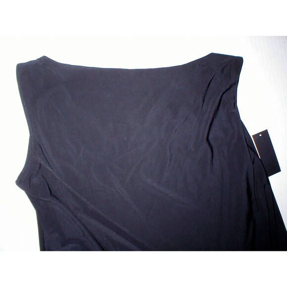NWT New Designer Josie Natori Top Tank S Tiered Black Layered Womens Sleeveless - Picture 2 of 6